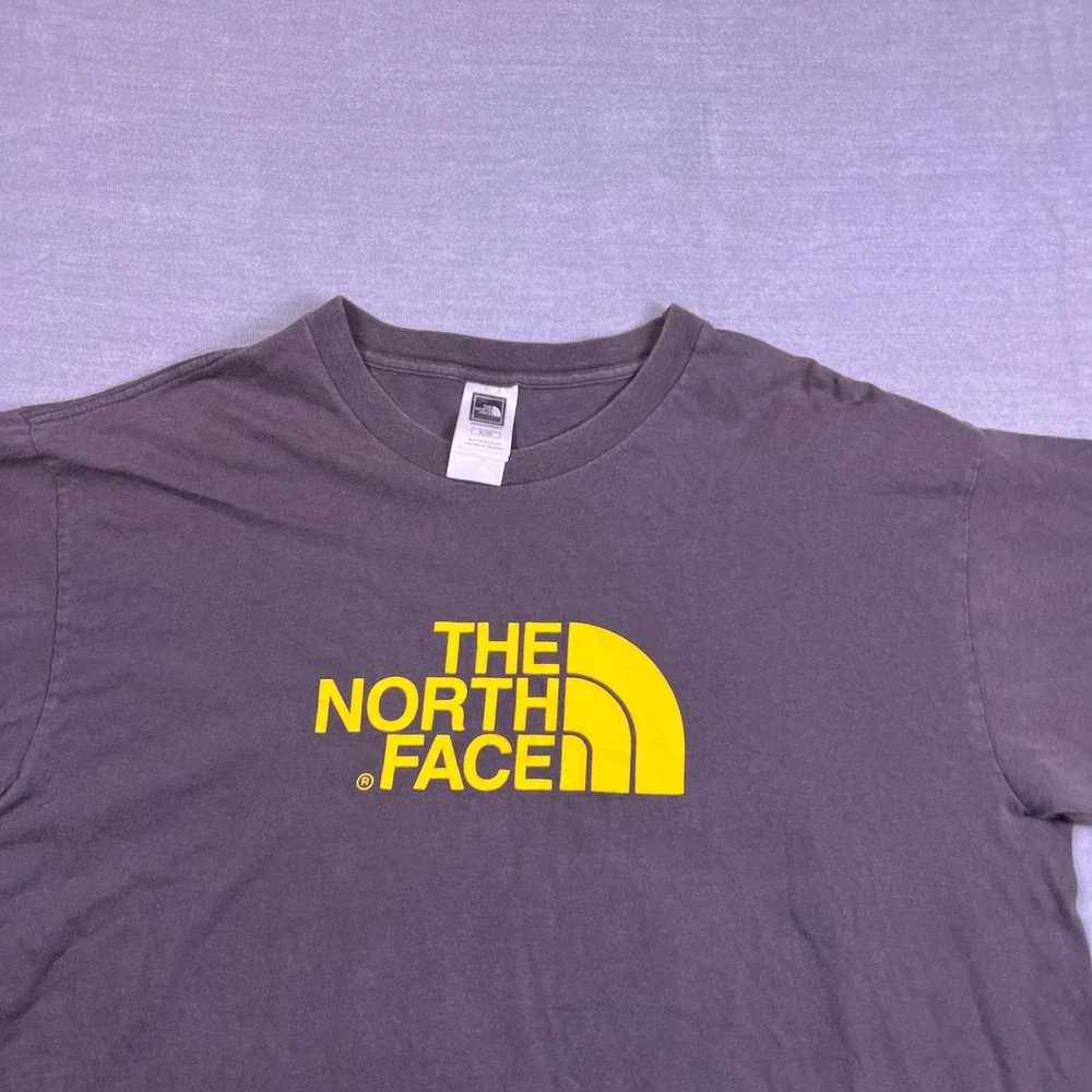 The North Face Graphic Logo Crew Neck Short Sleeve T-Shirt Mens XL Gray Cotton